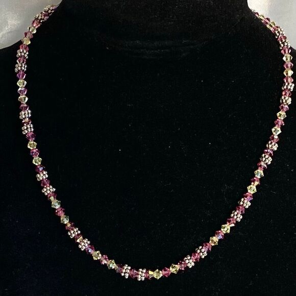 UE# Amethyst Crystal & Sterling 925 Silver Beaded Necklace - Picture 7 of 10